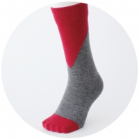 % SOCKS BLOCK Gray 60% Red 40%