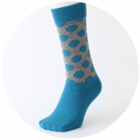 % SOCKS DOT Blue 90% Gray 10%