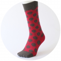 % SOCKS DOT Dark gray 70% Red 30%