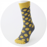 % SOCKS DOT Yellow 70% Gray 30%