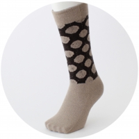 % SOCKS DOT Beige 90% Dark Brown 10%