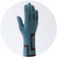% GLOVES　CONNECT Smokey blue 90%　Brown 10%