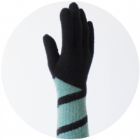 % GLOVES　CONNECT – Black 60%　Mint green 40%