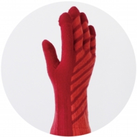 % GLOVES　STRIPE　Red 60%　Orange 40%