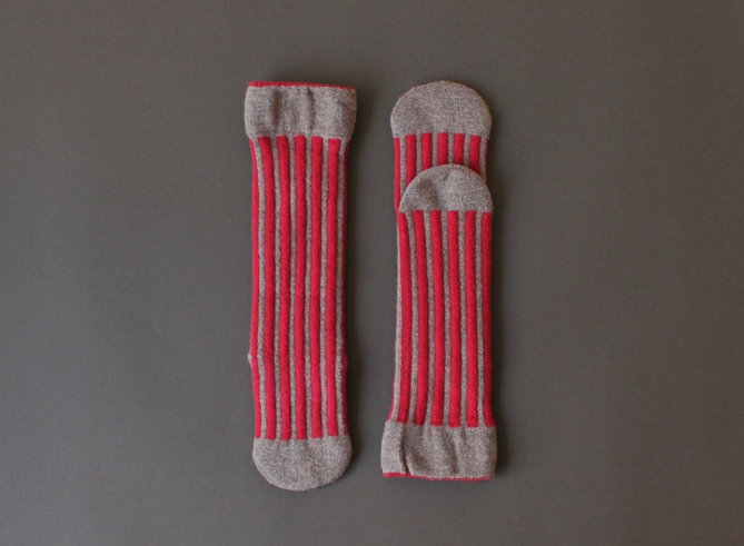 % SOCKS STRIPE Brown 70% Red 30%