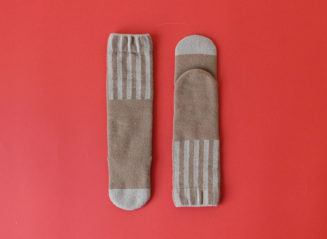 % SOCKS STRIPE Brown 70% Beige 30%