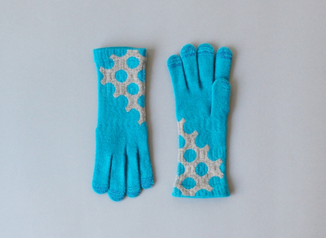 % GLOVES　DOT　Blue 80%　Gray 20%