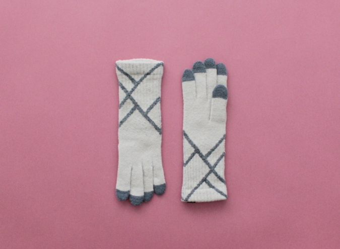 % GLOVES　CROSS Beige 80%　Gray 20%