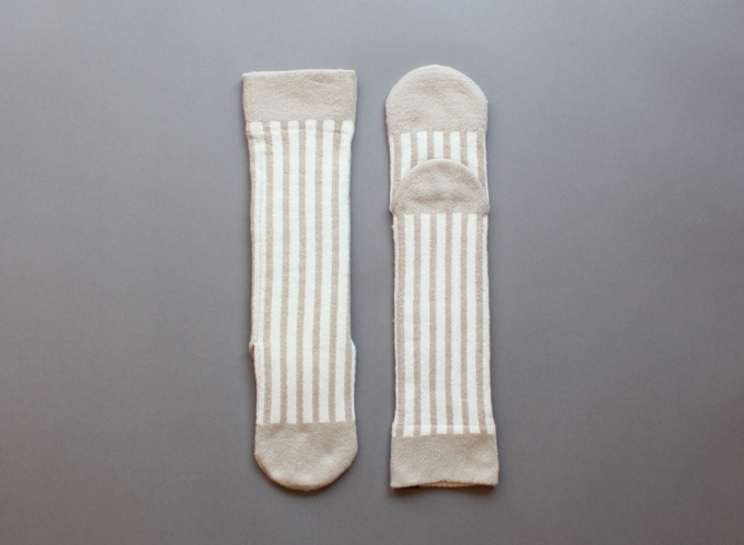 % SOCKS STRIPE Beige 70% White 30%