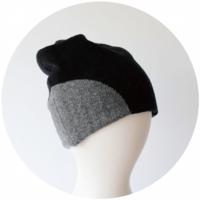 % KNIT CAP BLOCK Black 90% Gray 10%