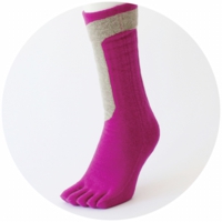 % FIVE TOE SOCKS LINE Light purple 80% Gray 20%