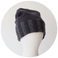 % KNIT CAP STRIPE Navy 80% Gray 20%