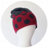 % KNIT CAP DOT Dark gray 80% Red 20%