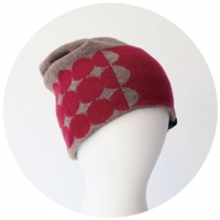 % KNIT CAP DOT Brown 60% Red 40%