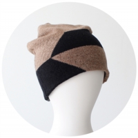 % KNIT CAP BLOCK Brown 80% Black 20%