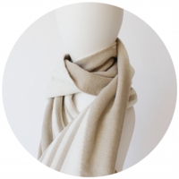 % SCARF STRIPE Beige 50% White 50%