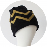 % KNIT CAP LINE Black 90% Yellow 10%