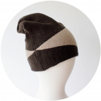 % KNIT CAP BLOCK Dark brown 80% Beige 20%