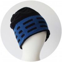 % KNIT CAP LINE Black 70% Blue 30%