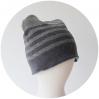 % KNIT CAP STRIPE Gray 70% Navy 30%