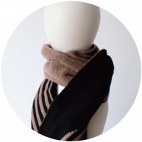 % SCARF STRIPE Brown 50% Black 50%