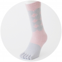 % FIVE TOE SOCKS DOT Pink 50% Light gray 50%