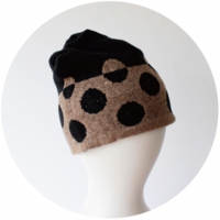 % KNIT CAP DOT Black 80% Brown 20%