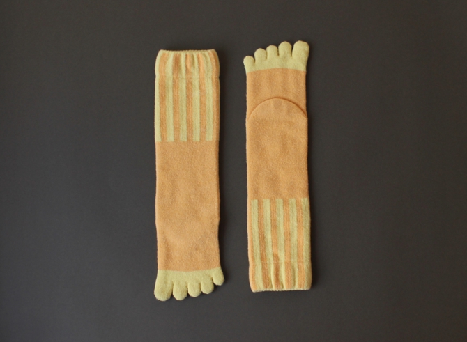 % FIVE TOE SOCKS STRIPE Orange 70% Yellow 30%