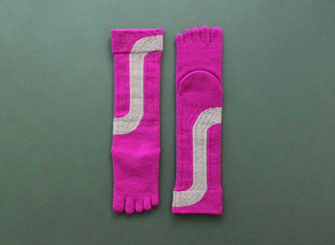 % FIVE TOE SOCKS LINE Light purple 80% Gray 20%