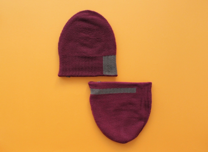 % KNIT CAP LINE Wine red 90% Brown 10%