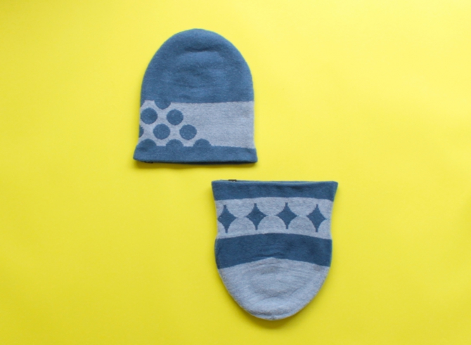 % KNIT CAP DOT Blue 80% Light blue 20%