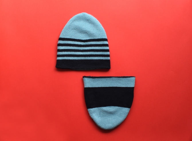 % KNIT CAP STRIPE Mint green 70% Black 30%