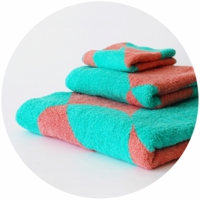 % TOWEL DOT  Green 50% Pink 50%