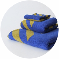 % TOWEL STRIPE  Blue 50% Yellow 50%