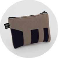 % POUCH　STRIPE　Beige 70％ Purple 30％