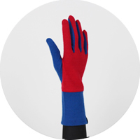 % Jersey Gloves　BLOCK　Red 60％ Blue 40％