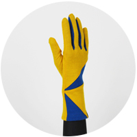 % Jersey Gloves　POLYGON　Yellow 80％ Blue 20％