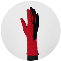 % Jersey Gloves　POLYGON　Red 90％ Black 10％