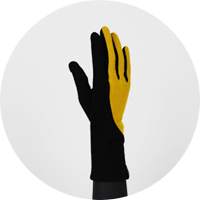 % Jersey Gloves　BLOCK　Black 80％ Yellow 20％