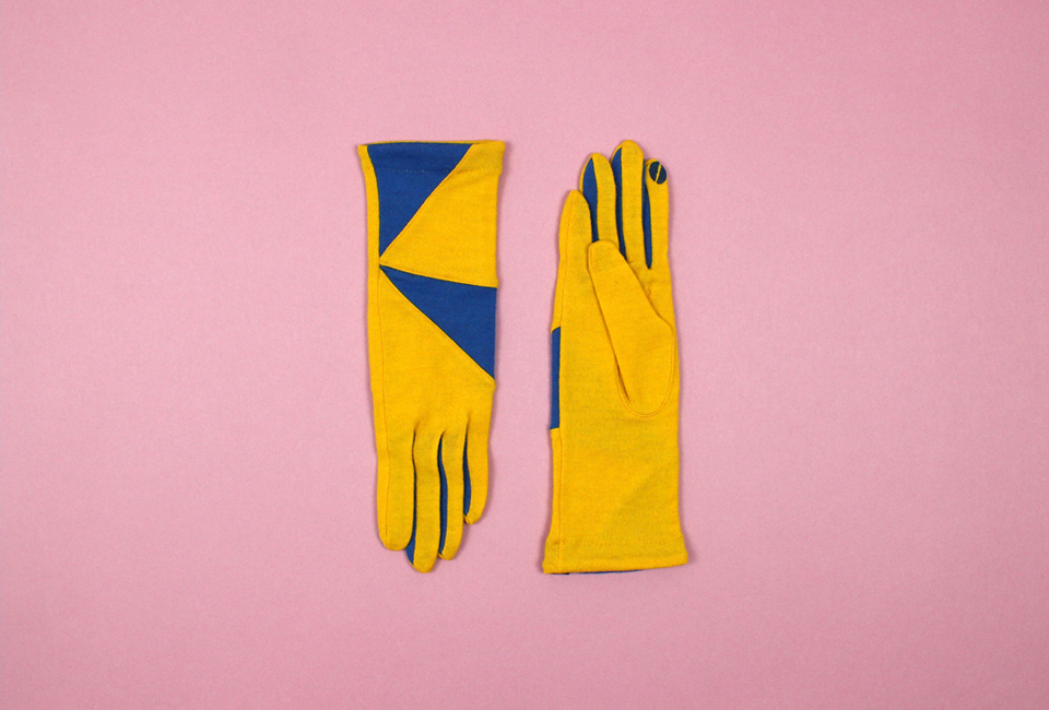 % Jersey Gloves　POLYGON　Yellow 80％ Blue 20％