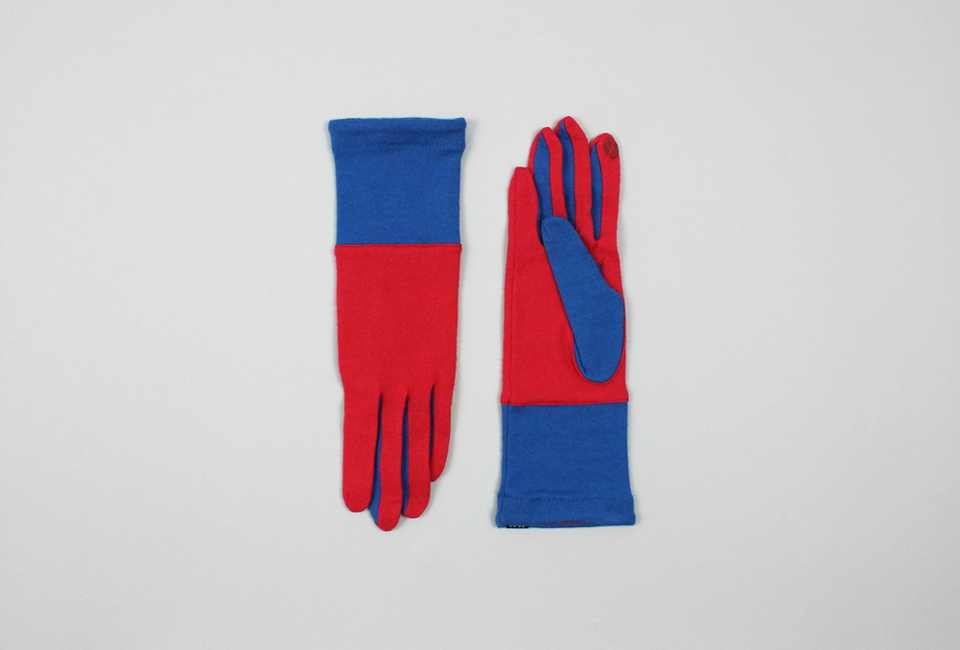 % Jersey Gloves　BLOCK　Red 60％ Blue 40％