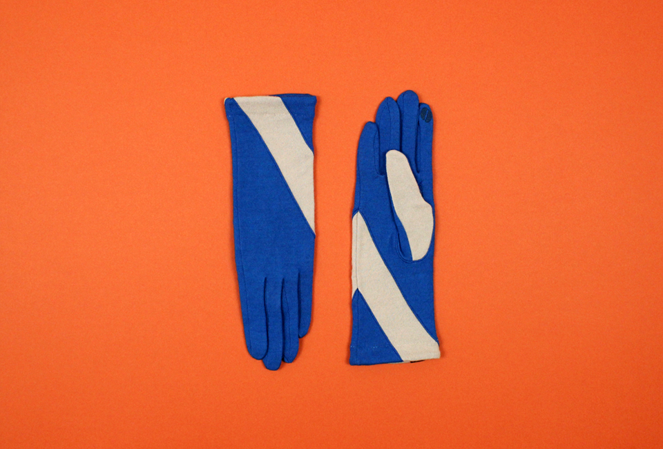 % Jersey Gloves　LINE　Blue 80％ Beige 20％