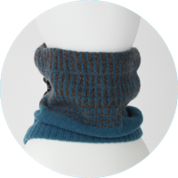 % CASHEMERE NECK WARMER Blue 70% Gray 30%