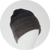 % CASHEMERE KNIT CAP Black 70% Brown 30%