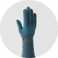 % CASHEMERE GLOVES Blue 70% Gray 30%